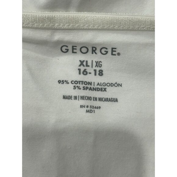 George Womens White Cami Cotton Spandex Adjustable Straps Sz XL - Picture 5 of 9